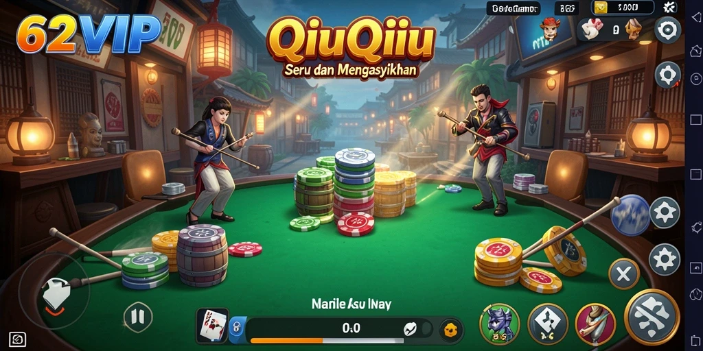 Screenshot gameplay QiuQiu yang mendebarkan di 62VIP.