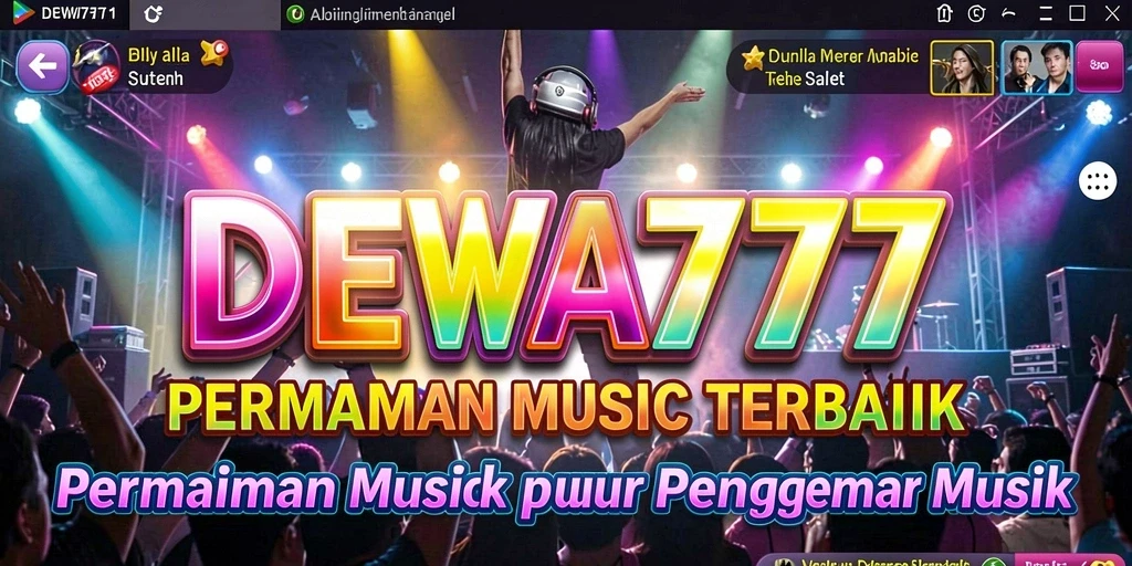 Tampilan gameplay seru dari DEWA777 yang menampilkan musik.