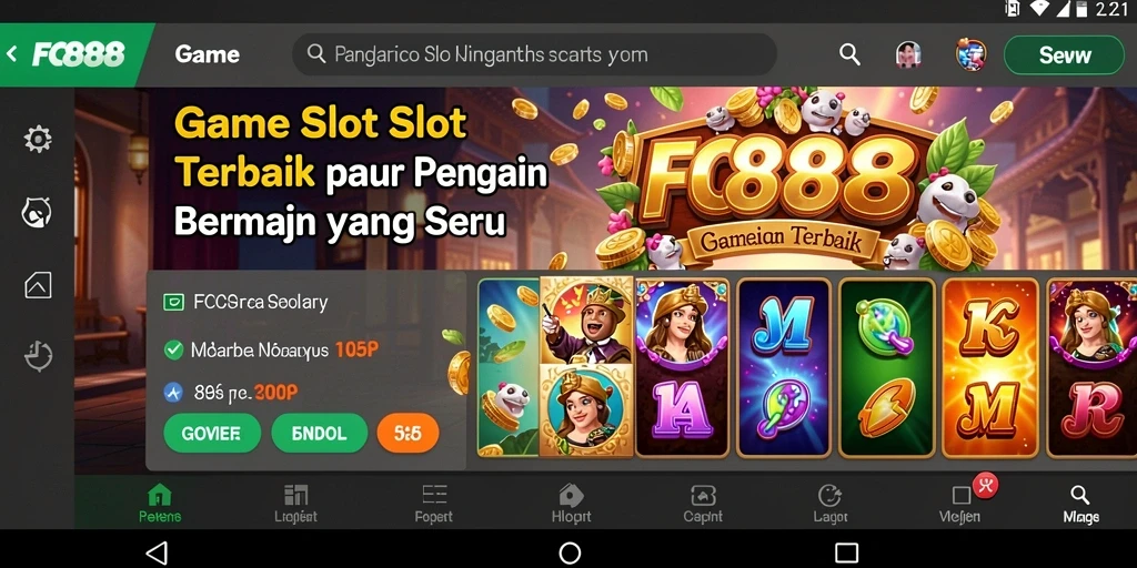 Tampilan utama gameplay Slot FC888 yang mendebarkan dan penuh warna.