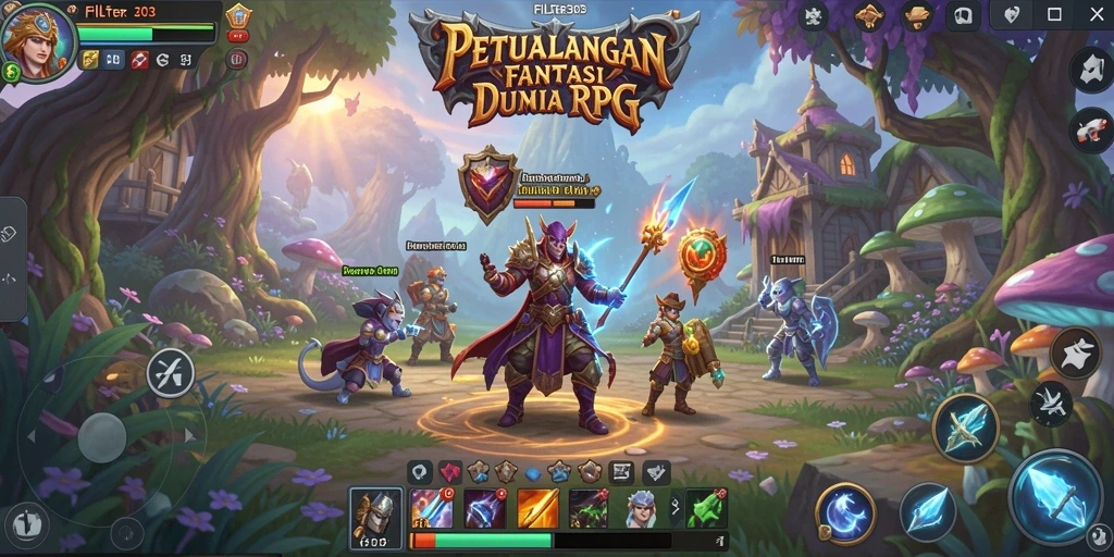 Tampilan gameplay RPG dengan aksi seru di FILTER303.