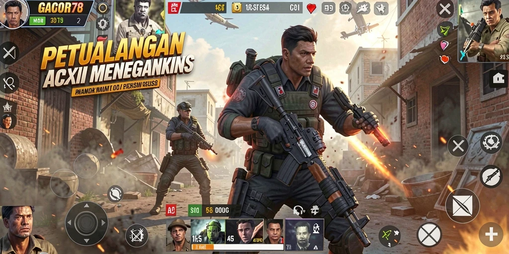 Gameplay mendebarkan dengan aksi penuh adrenalin.