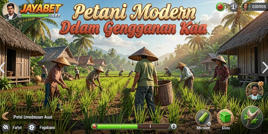 Tampilan gameplay JAYABET yang menarik dengan aktivitas bertani.