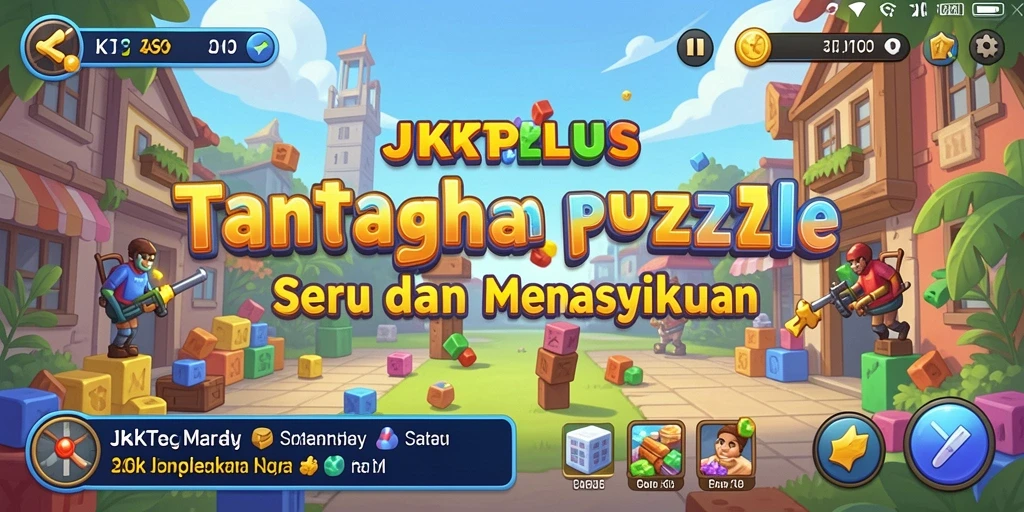 Tampilan gameplay menantang yang penuh warna dari JKTPLUS.