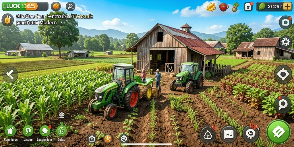 Screenshot gameplay LUCK365 yang menunjukkan aktivitas bertani yang seru dan menyenangkan.