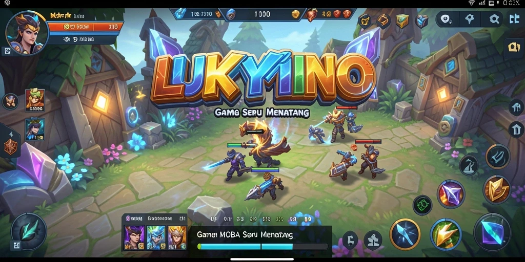 Tampilan seru gameplay LUKYMINO dalam aksi pertarungan tim.