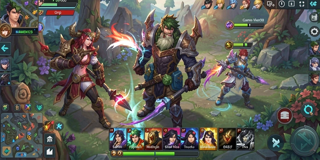 Tangkapan layar MAMEN123 menampilkan aksi seru dari gameplay MOBA.