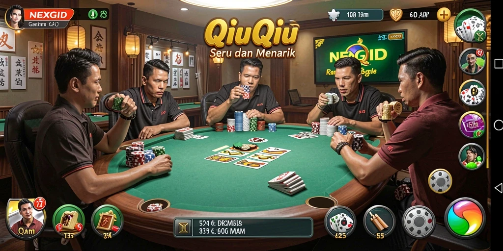 Tampilan gameplay seru dalam NEXGID saat bermain QiuQiu.