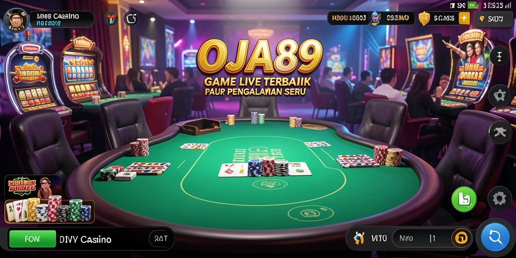 Screenshot gameplay Live Casino dengan dealer profesional.