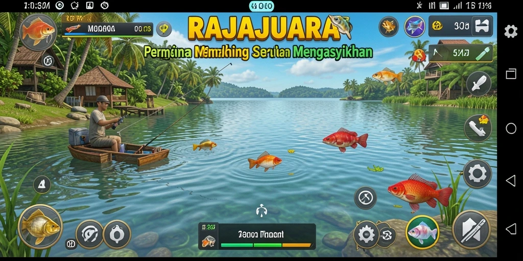 Tampilan gameplay menarik dari RAJAJUARA saat melakukan pemancingan.