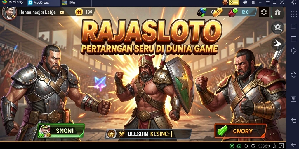 Tampilan gameplay RAJASLOTO saat pertarungan yang intens.