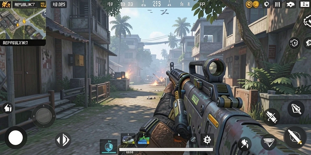 Tampilan gameplay seru dalam pertempuran TPS