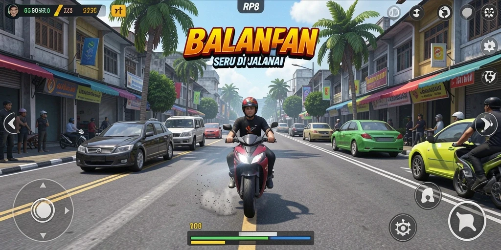Gameplay RP8 yang menegangkan di trek balap.