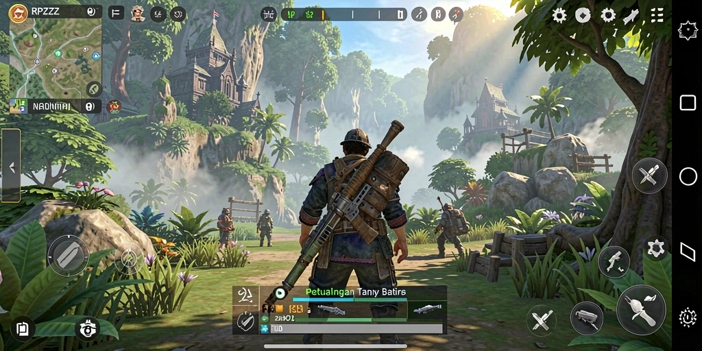 Tampilan gameplay RPZZZ yang penuh petualangan di dunia terbuka.