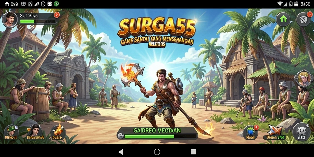 Tangkapan layar utama menampilkan gameplay SURGA55 yang seru dan santai.