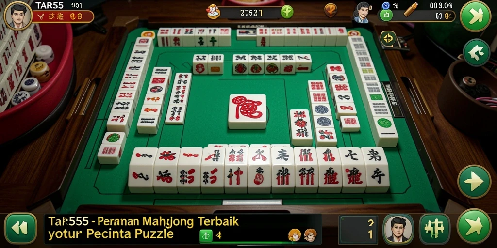 Tampilan gameplay TAR555 dengan ubin Mahjong yang menarik.