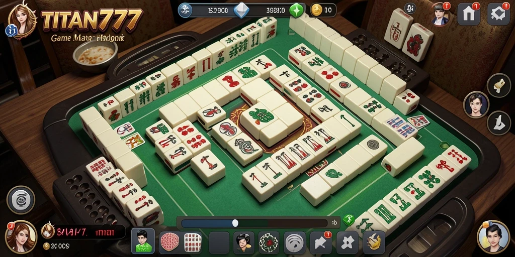 Tampilan menarik gameplay Mahjong di TITAN777.