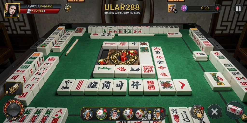 Screenshot gameplay ULAR288 menampilkan ubin Mahjong dalam aksi.