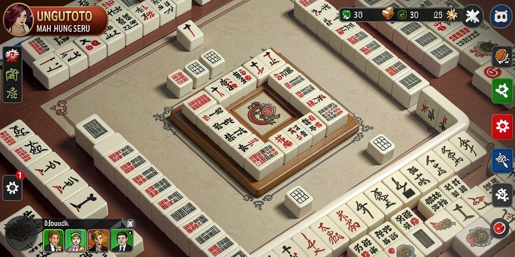 Tampilan gameplay Mahjong di UNGUTOTO yang menarik.