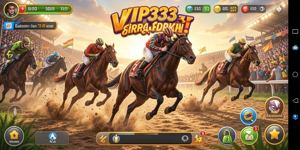 Gambaran gameplay dari VIP333 saat balapan seru dan menegangkan.
