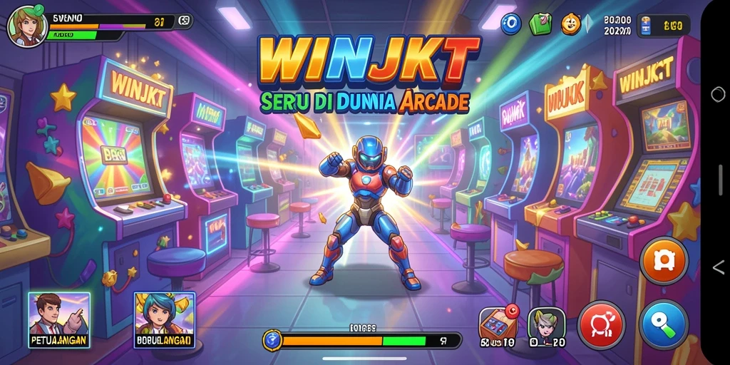 Tampilan gameplay seru di WINJKT dengan warna-warni menakjubkan.