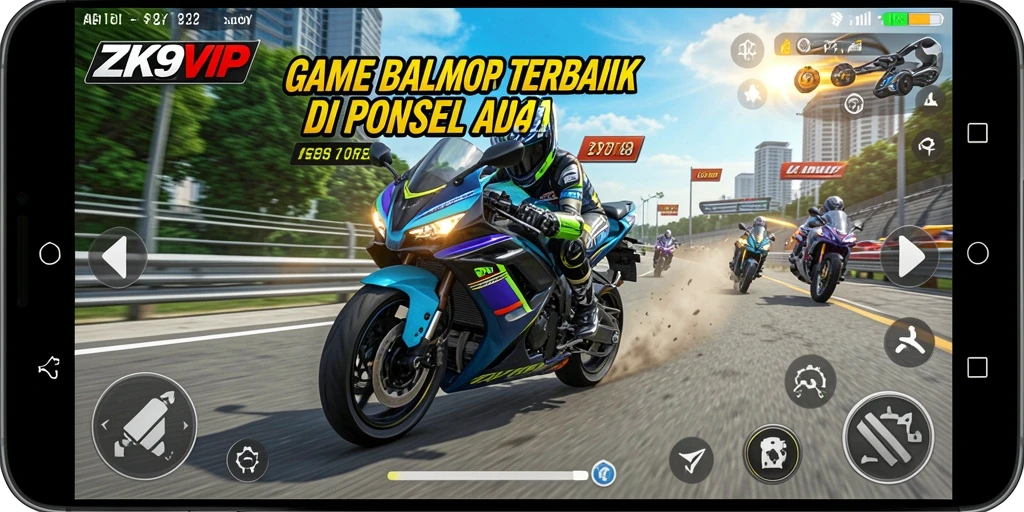 Tampilan menegangkan balapan motor dalam ZK9VIP.